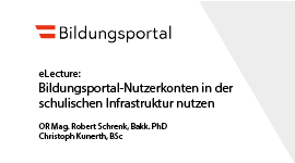 Bildungsportal-Nutzerkonten in der schulischen Infrastruktur nutzen