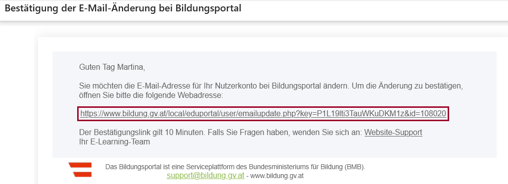 Bestätigungs-E-Mail