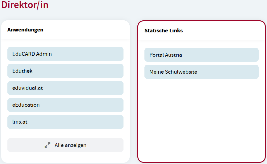 Teacher view of static links
