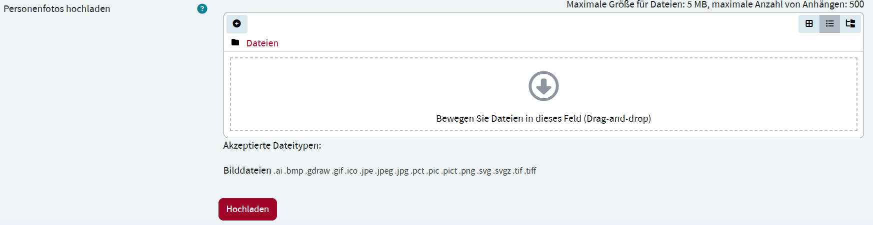 Upload user pictures