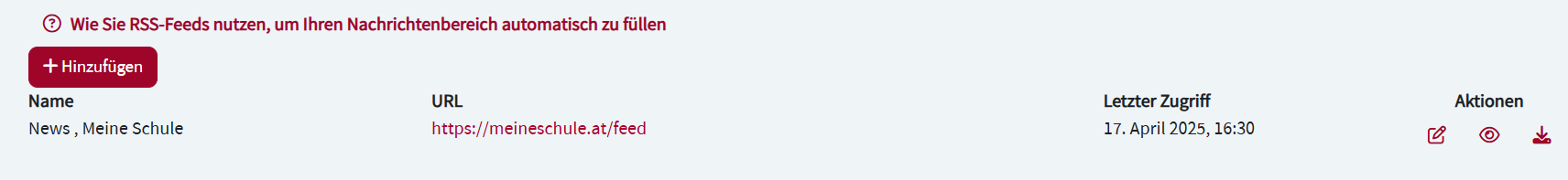 RSS Feed bearbeiten
